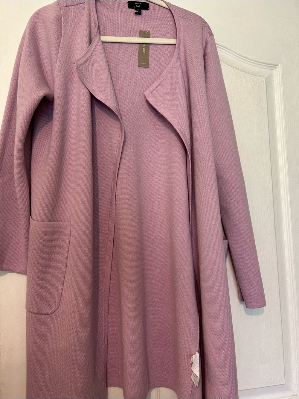 J CREW 365 Womens Juliette collarless long sweater blazer M Wool Blend